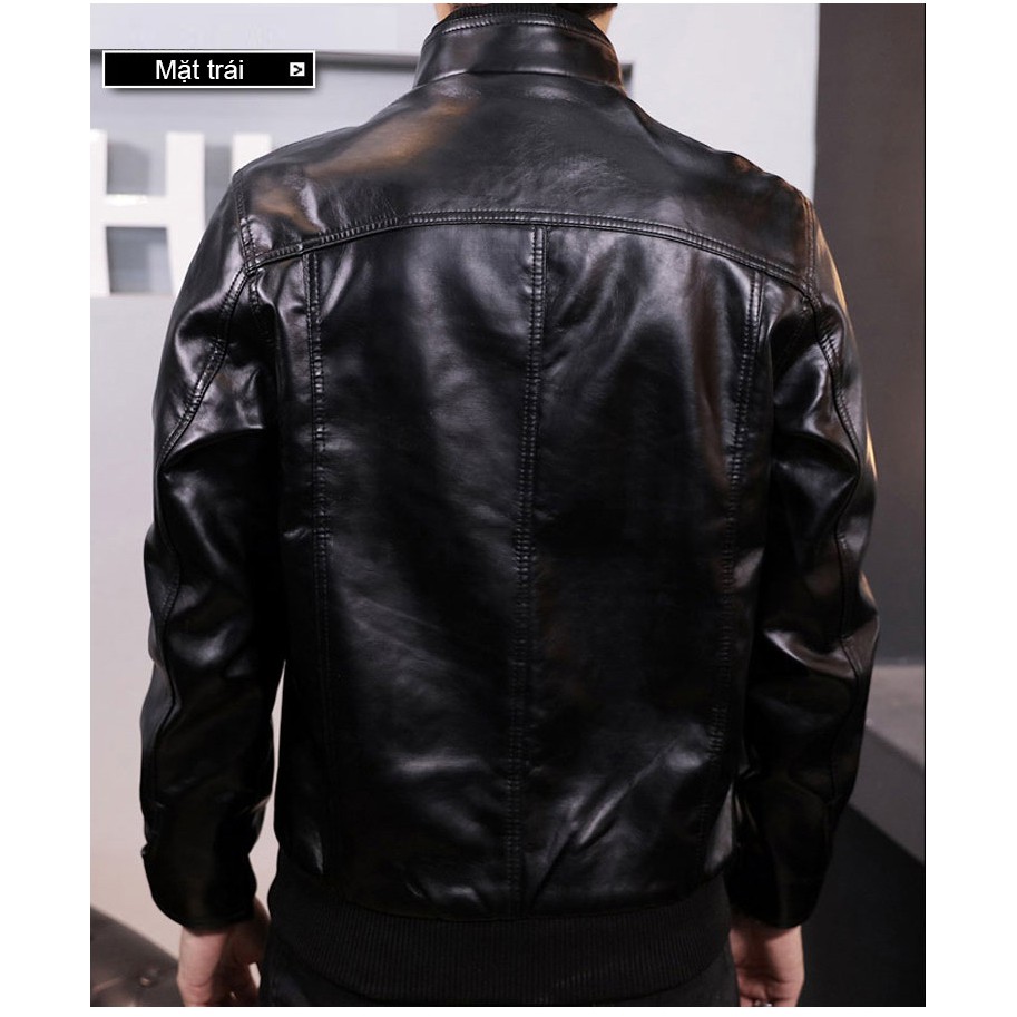 Áo khoác da ôm dáng vừa vặn thời trang dành cho nam