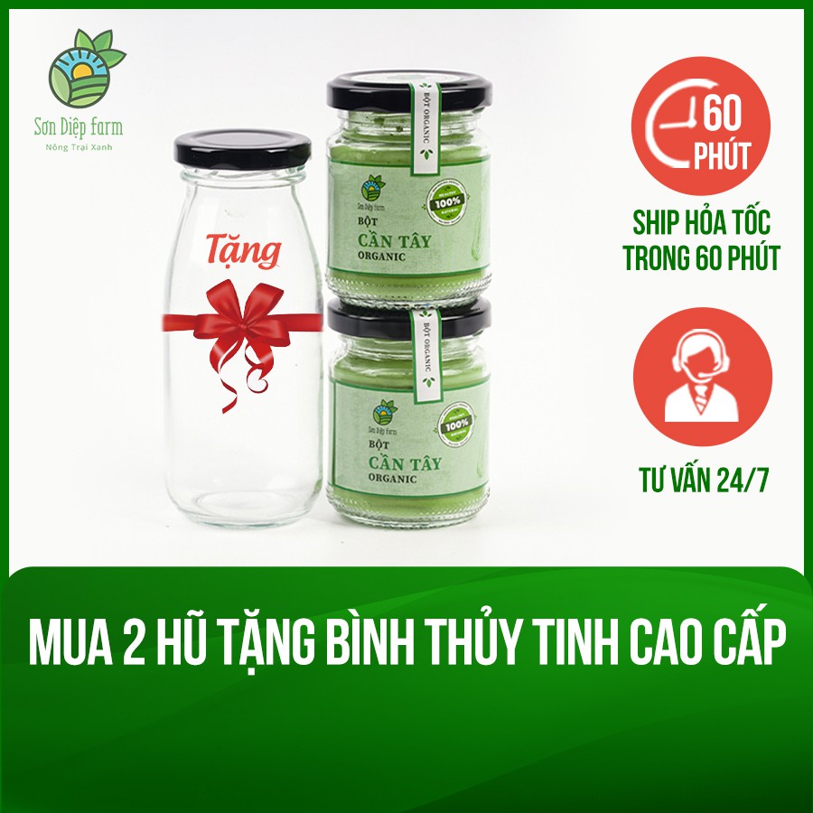 Bột cần tây organic nguyên chất 100% từ Đà Lạt - Bột cân tây giảm cân, thanh nhiệt cơ thể, đẹp da - Sơn Diệp Farm