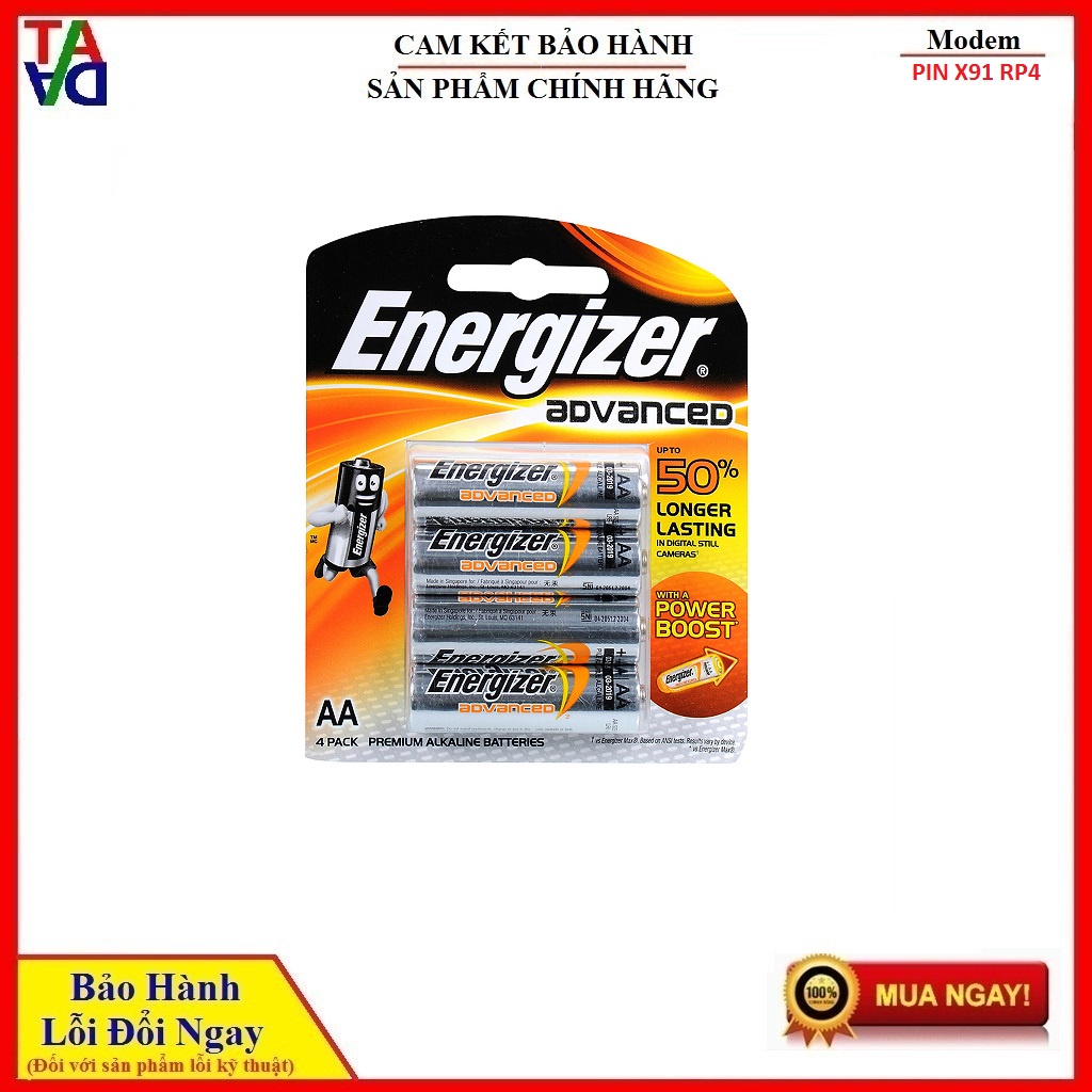 PIN AA ENERGIZER ADVANCED X91 RP2 / RP4 - HÀNG CHÍNH HÃNG