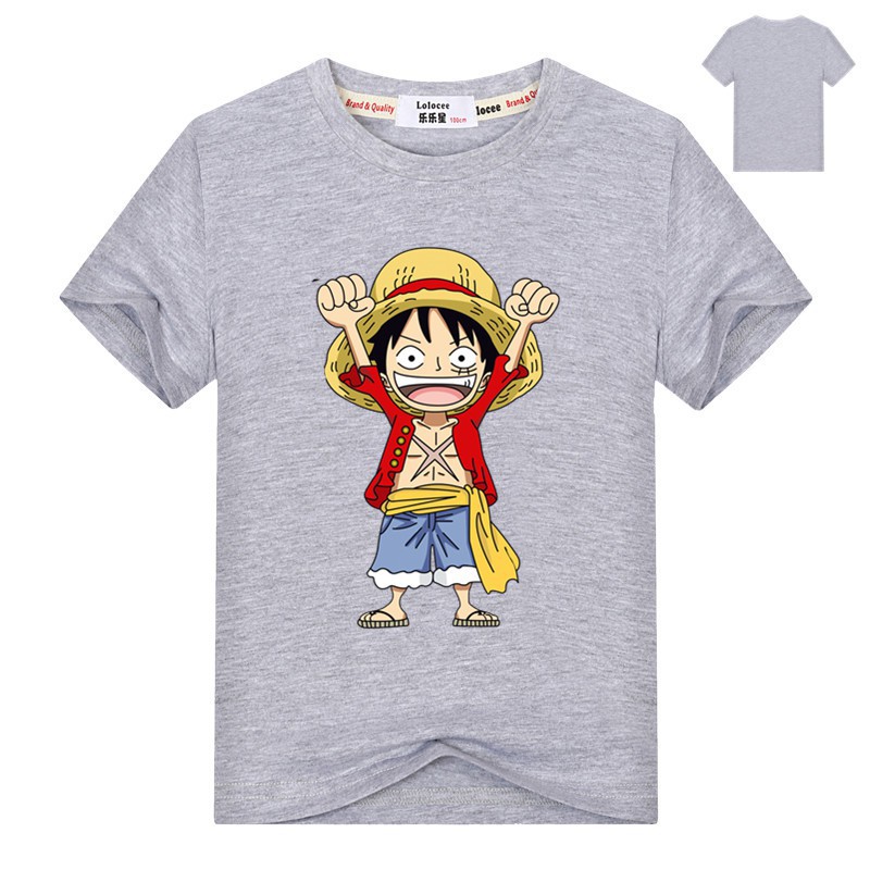 Áo thun in hình One Piece Luffy ngắn tay 100% Cotton