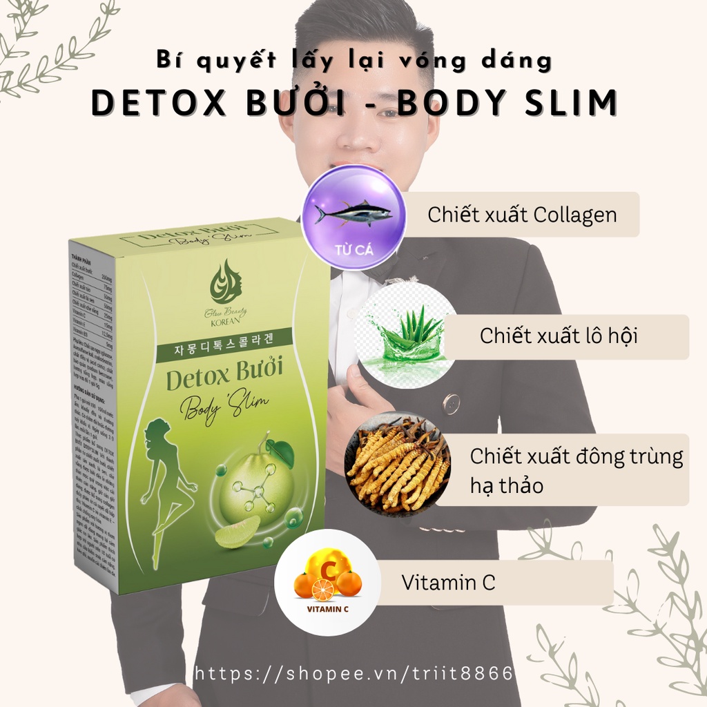 Detox bưởi Body Slim - Giảm cân nhanh, hiệu quả ( hộp 15 gói )