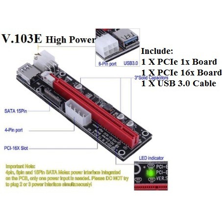 Card Chuyển Đổi Vga Usb 3.0 Pci-E Pci 1x Sang 16x