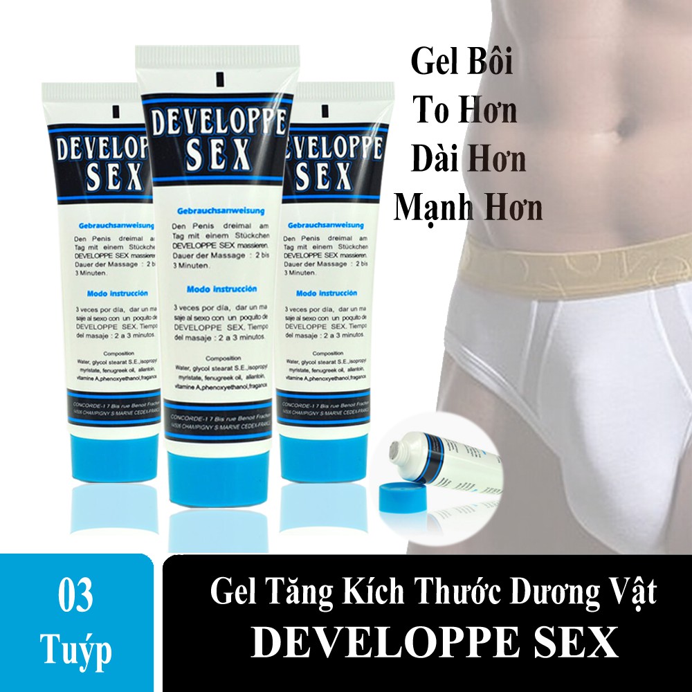 [1 LIỆU TRÌNH] Combo 3 Tuýp DEVELOPPE SEX - HÀNG PHÁP, Tăng Kích Thước Dương Vật, Kéo Dài Thời Gian Quan Hệ