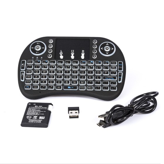 Bàn phím không dây cầm tay QWERTY có bàn di chuột cho TV BOX Android | BigBuy360 - bigbuy360.vn