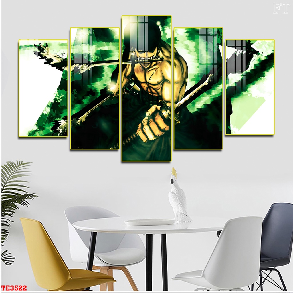 Bộ 5 Tranh Treo Tường OnePiece 2 - Chất Canvas Có Khung