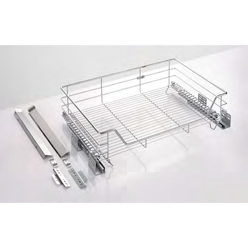 EUROGOLD - Giá xoong nồi/bát đĩa inox nan âm tủ, gắn cánh, ray giảm chấn EG61/EG62