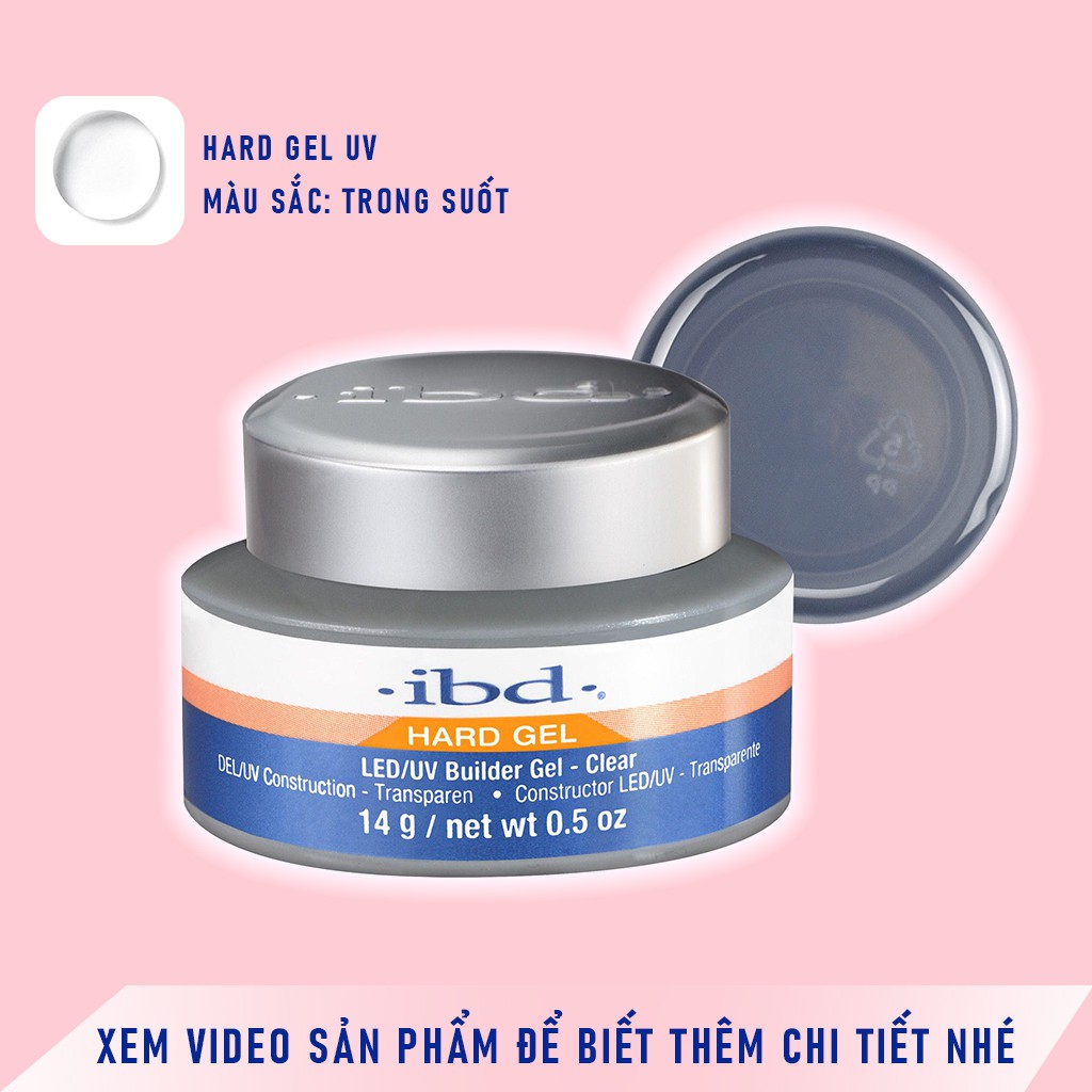 Gel đắp móng IBD 56g không nóng loại tốt gel hũ màu trong suốt