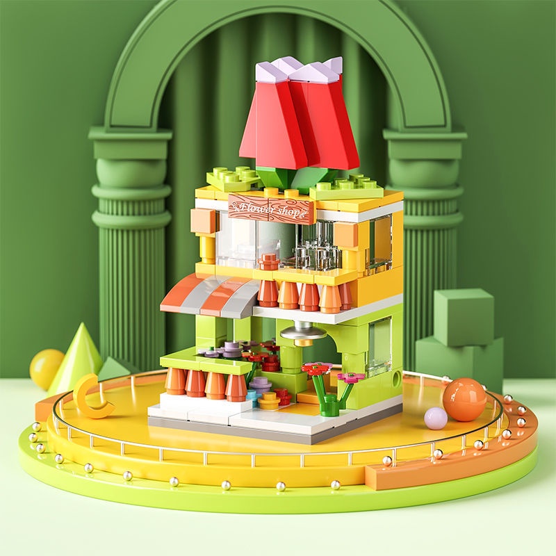 Bộ Đồ Chơi Lắp Ráp Lego Phong Cảnh Đường Phố Sáng Tạo Cho Bé Gái