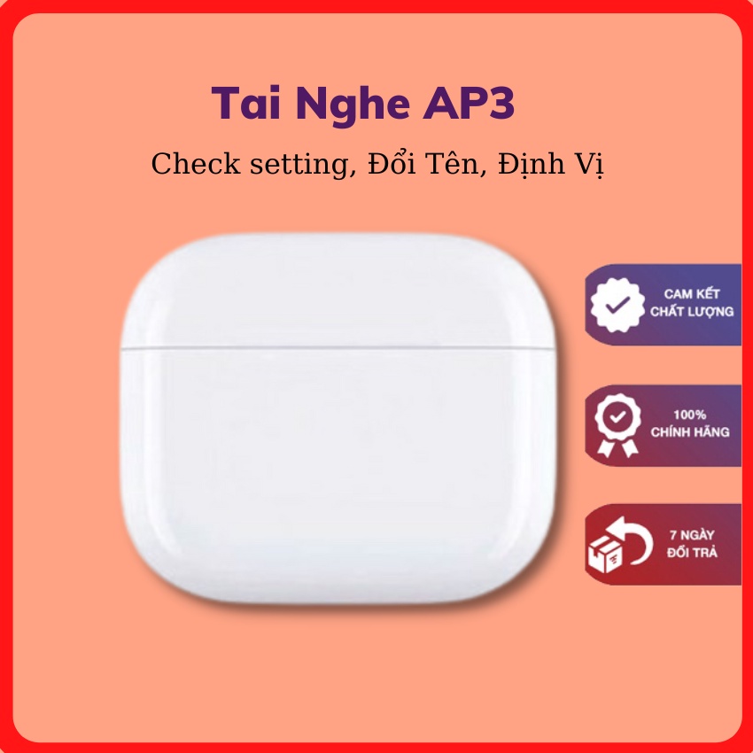 Tai Nghe AP3, Tai Nghe Không Dây Full Chức Năng Check Setting - Đổi Tên - Định Vị - BH 3 Tháng