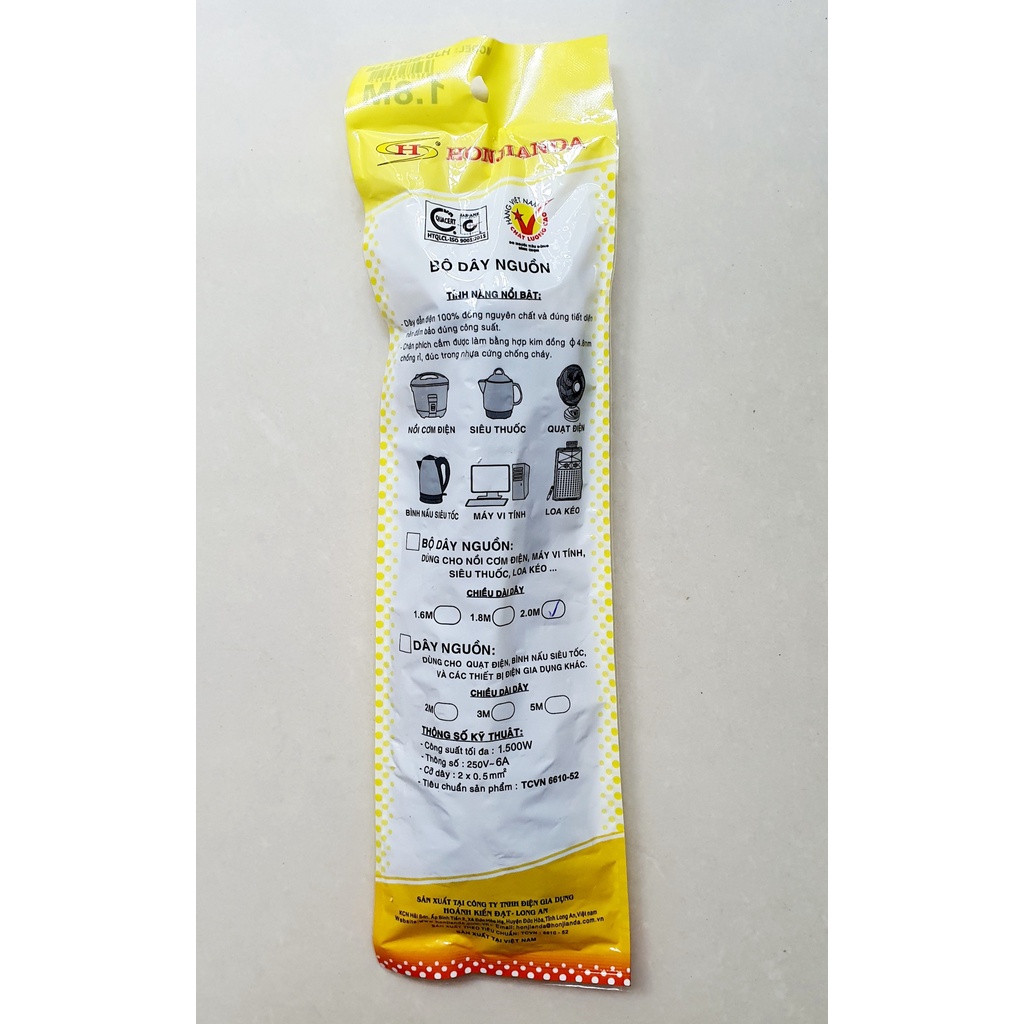 Dây Nguồn Máy tính PC , Nồi cơm , máy in - chính hãng Honjianda