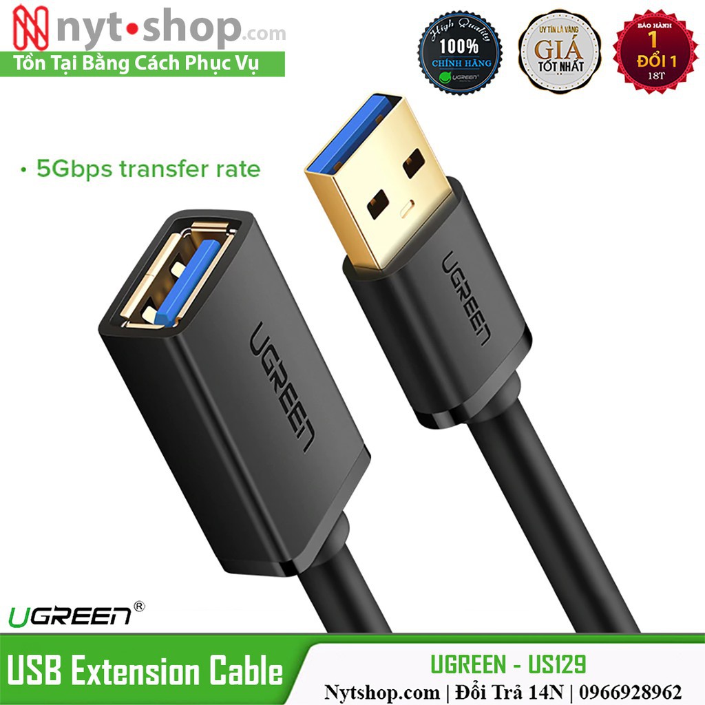 "Chính hãng" Cáp Nối Dài USB 3.0 Cao Cấp UGREEN US129