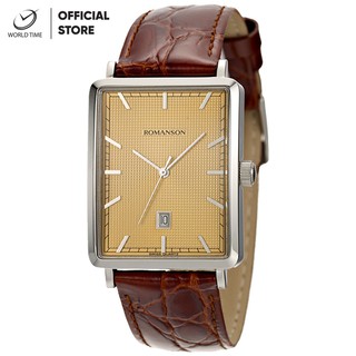 Đồng hồ nam dây da Romanson DL5163NMWGD, chính hãng full box, chống nước, quartz