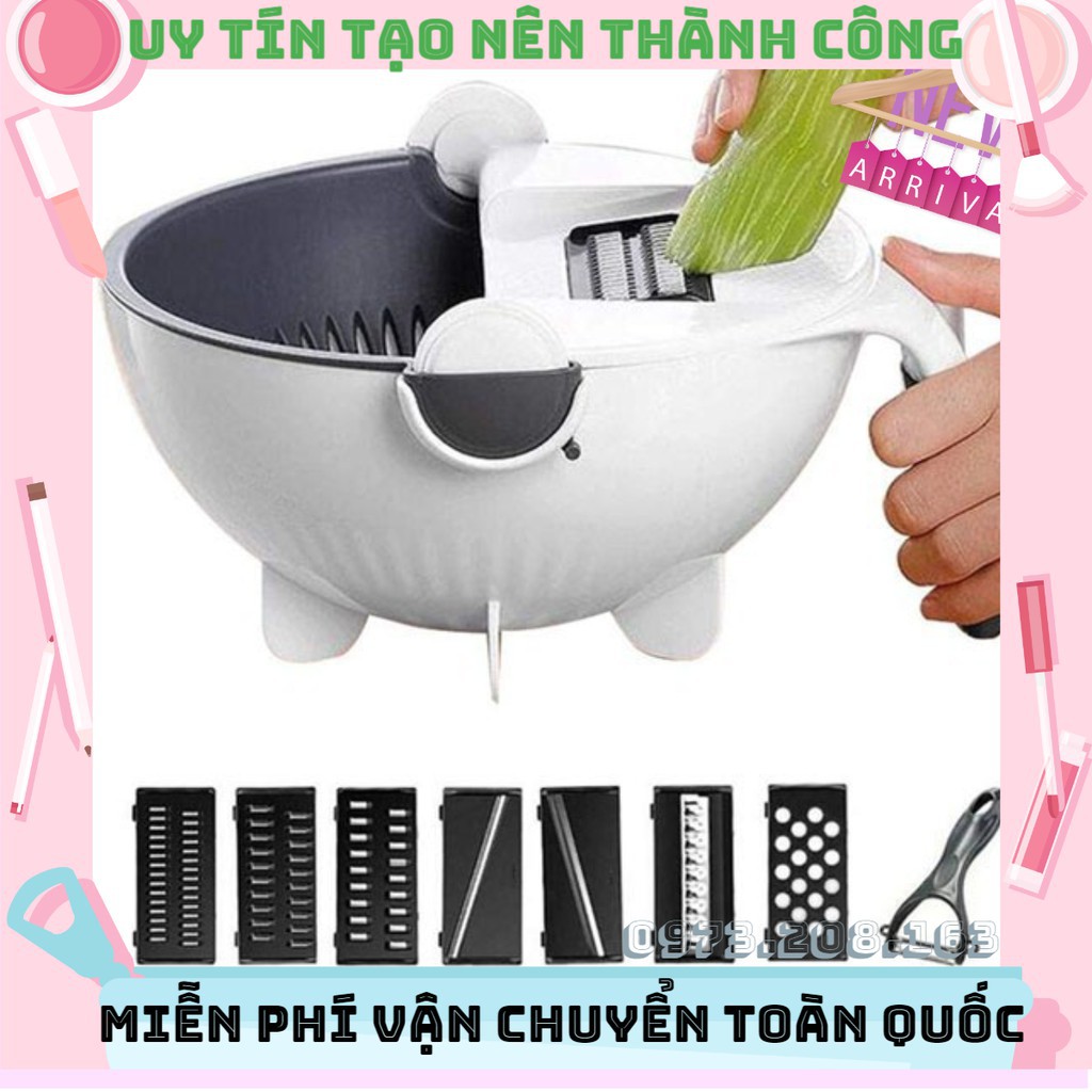 [ Sale ] Bộ Dụng Cụ Thông Minh Nạo Rau - Củ - Quả Kèm Rổ 9 Trong 1 Đa Năng,Dụng Cụ Bào Sợi, Thái Lát, Cắt Rau Củ Quả