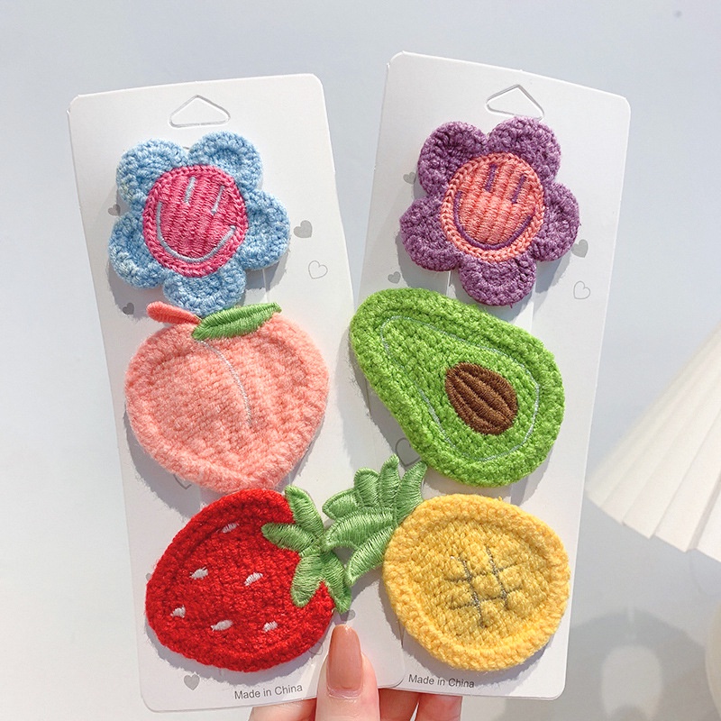 Kẹp Tóc Hình Hoa/Trái Cây Hoạt Hình Phong Cách Hàn Quốc Thời Trang Cho Nữ