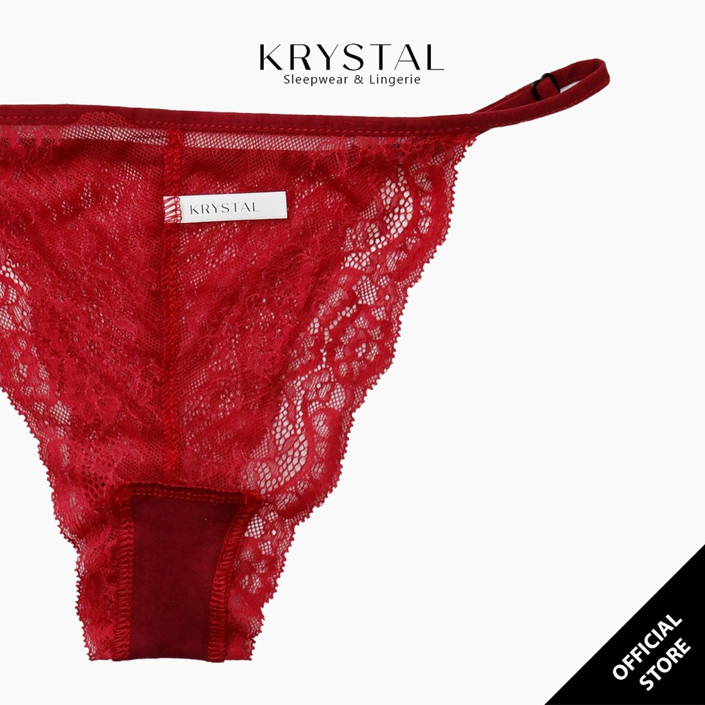 Bộ đồ lót ren không gọng mút mỏng màu đỏ phối ren họa tiết KRYSTAL Bralette KSB21