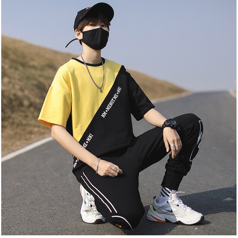 Bộ Quần Áo Nam Ngắn Tay Quần Dài Dáng Hiphop Phong Cách Đường Phố Sành Điệu | BigBuy360 - bigbuy360.vn