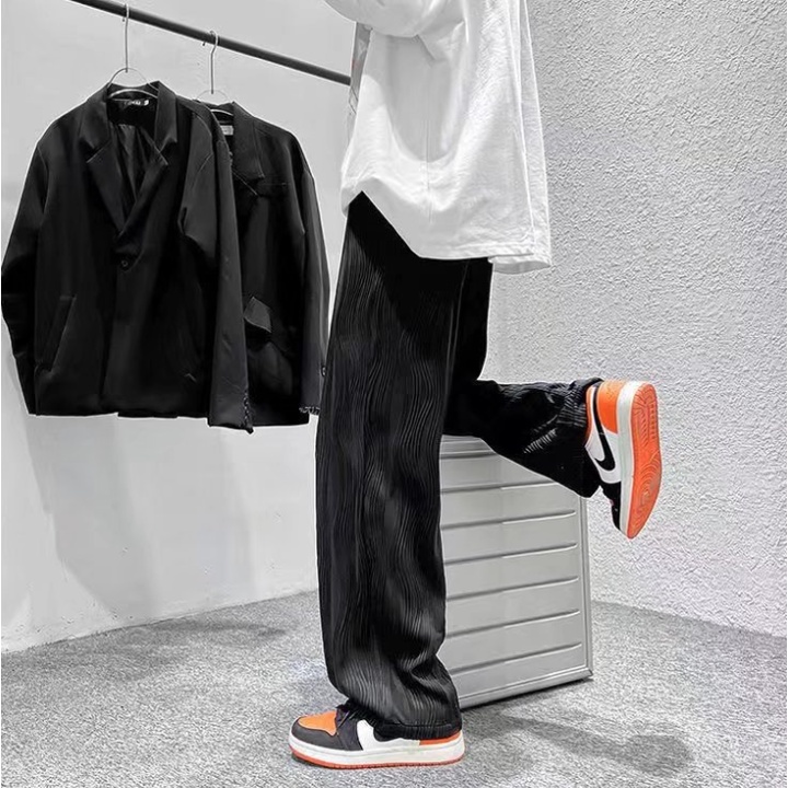 Quần Baggy Dài Ống Rộng Phong Cách Hàn Quốc Thời Trang Cho Nam / Nữ