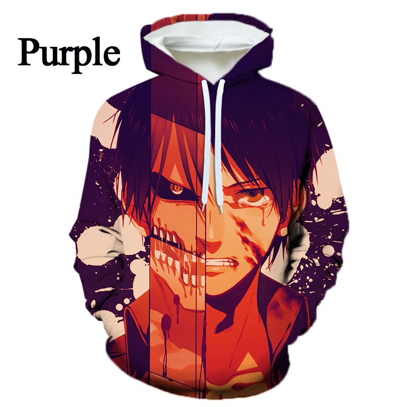 Áo hoodie dáng rộng cổ chữ O in hình anime hiệu ứng 3D cá tính | BigBuy360 - bigbuy360.vn