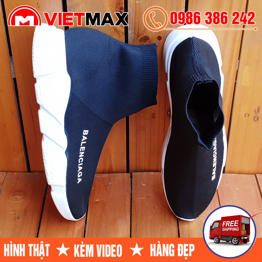 ⚡[FREE SHIP] Giày Balen Cổ Chun Đen Trắng Cổ Cao Nam Nữ | BigBuy360 - bigbuy360.vn