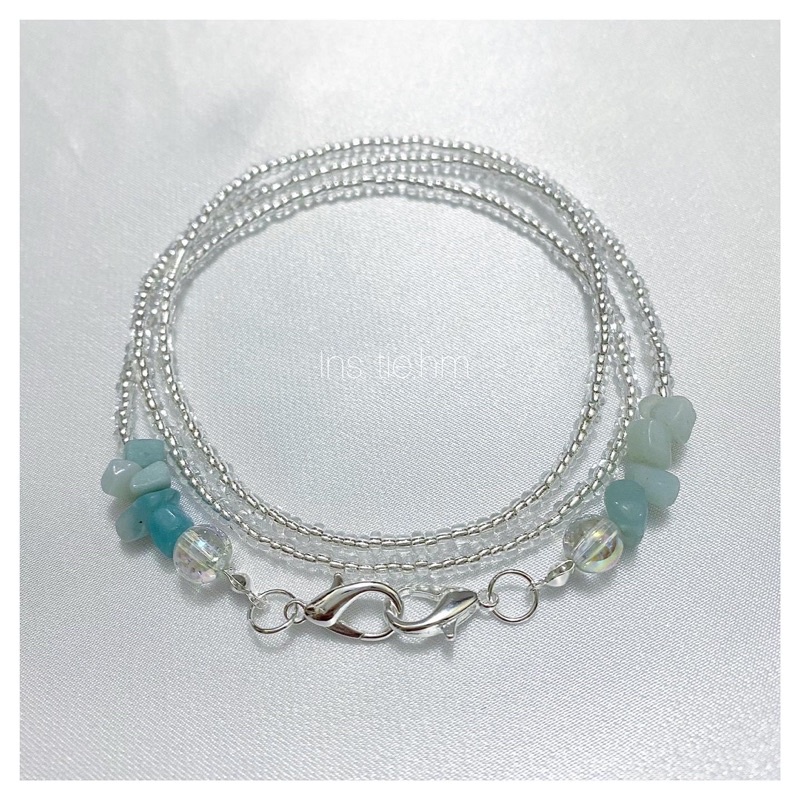 Dây đeo khẩu trang hạt đá sắc xanh ngọc Mask Straps