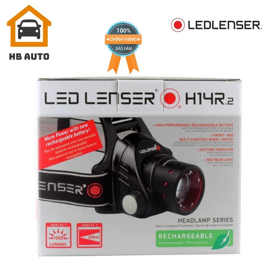 [ CAO CẤP ] Đèn Pin Đội Đầu LEDLENSER H14R.2 . Siêu sáng,chống nước, tùy chính góc soi, kích thước nhỏ gọn tiện lợi bền.