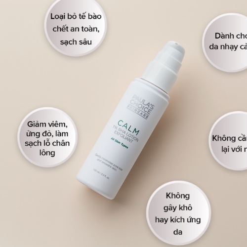 Lotion tẩy da chết cho da nhạy cảm Paula’s Choice Calm 1% BHA Lotion Exfoliant 100ml