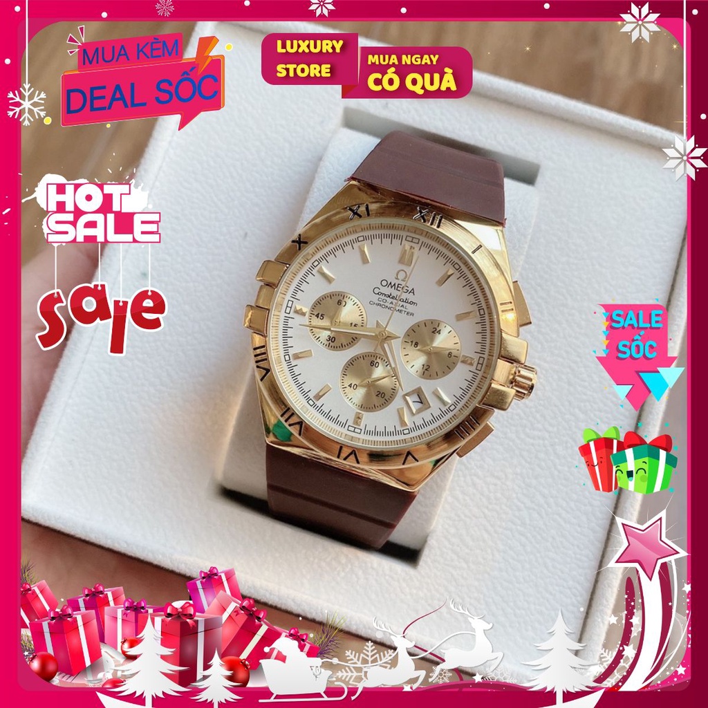 Đồng hồ nam OMEGA dây silicone chạy full 6 kim con size 40mm - Siêu phẩm 2021