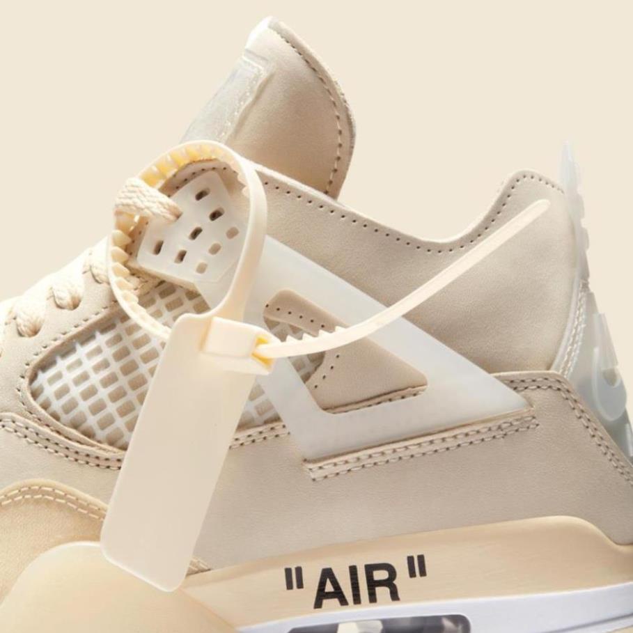 Giày air jordan 4 retro off white kem , Giày sneaker JD4 màu kem siêu hot mới nhất