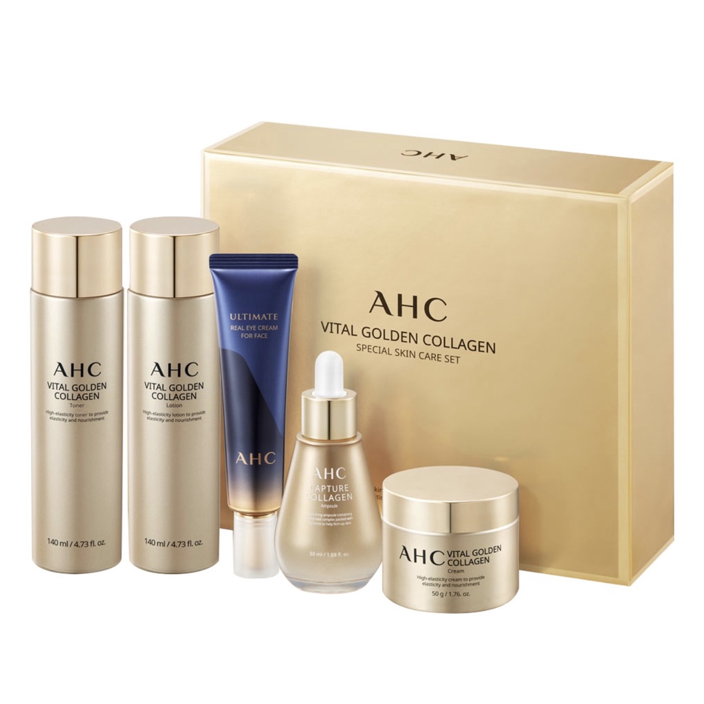 Bộ Dưỡng Trắng Da Cao Cấp AHC Vital Golden Collagen Skin Care Set Hàn quốc 5 sản Phẩm