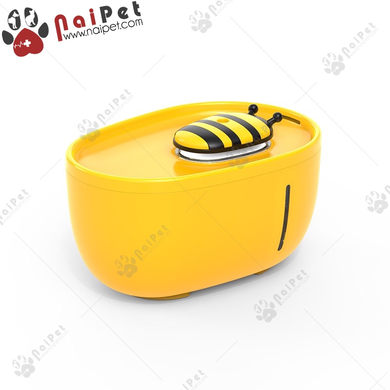 Máy Uống Nước Phun Và Lọc Tự Động Hình Ong Vàng Cho Chó Mèo Honey Bee Water Fountain 2.0 Lít MLN003