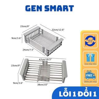 Rổ inox rút gọn,gác bồn rửa bát đa năng tiện lợi