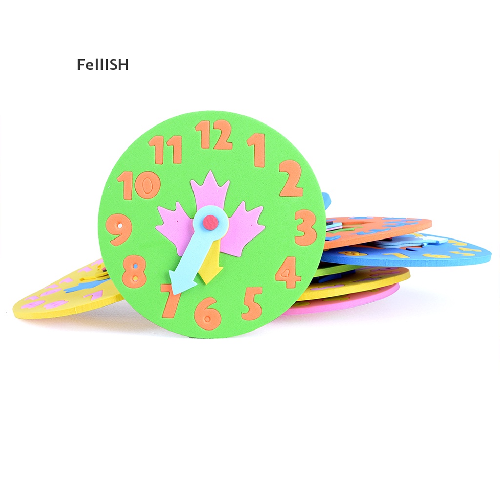 [Felli] Đồ Chơi Xếp Hình Đồng Hồ Bằng Xốp EVA Dễ Thương Thời Gian Học Tập Dành Cho Trẻ Em 439B