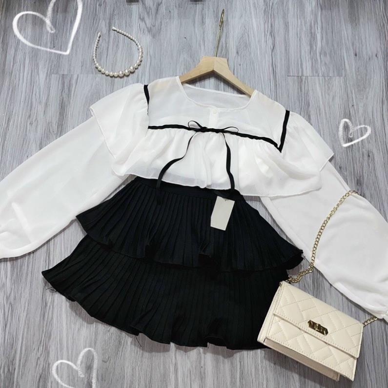 ÁO SƠ MI PHỐI VIỀN CÔNG CHÚA XINH [Hàng Siêu Cấp] | BigBuy360 - bigbuy360.vn