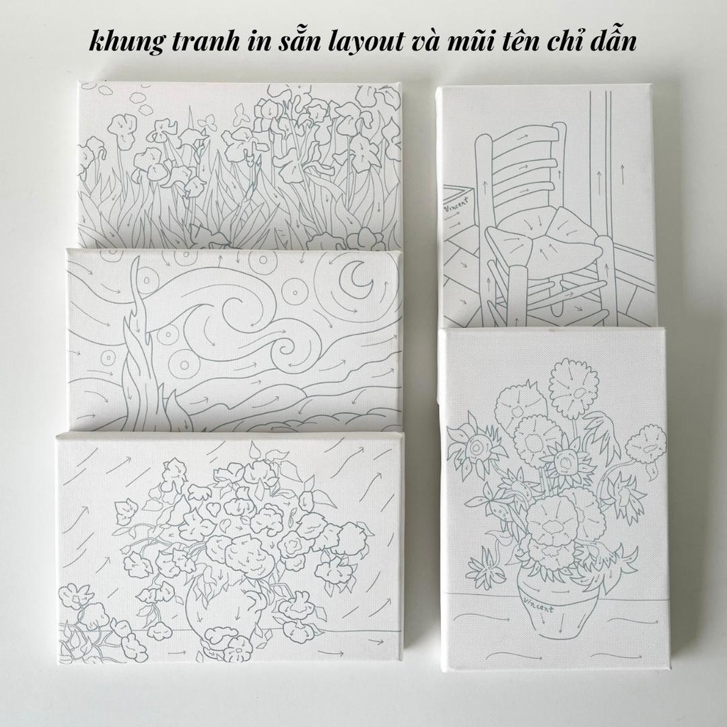 Bộ tranh canvas đắp nổi Van Gogh bộ dụng cụ vẽ và tranh vẽ sẵn Crabit Artscape The Van Gogh Series