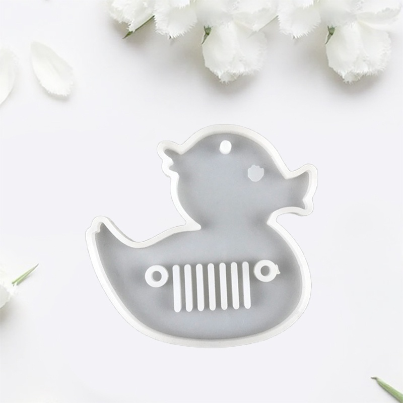 Khuôn Silicone Làm Móc Khóa Hình Vịt Có Lỗ DIY