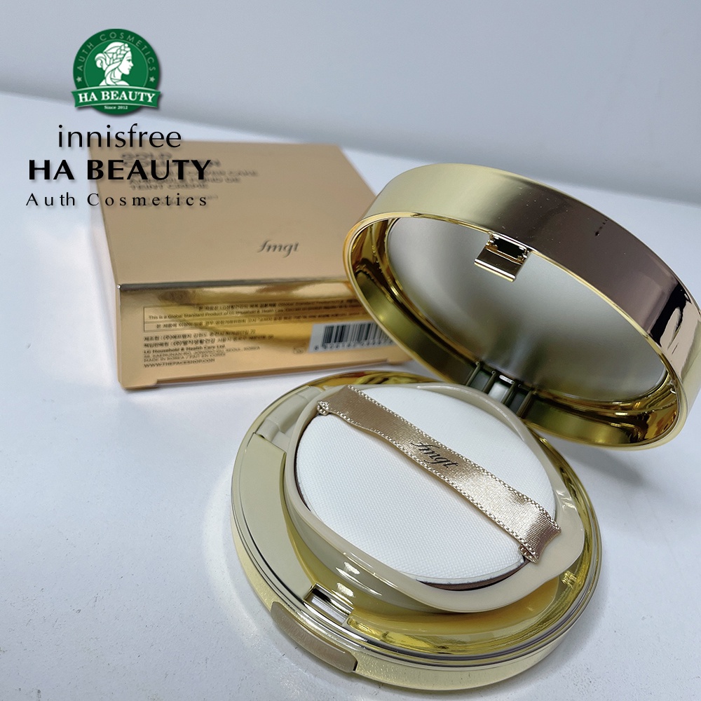 Phấn nền dạng kem The Face Shop dưỡng da chống lão hóa chống nắng fmgt Gold Collagen Ampoule Cover Cake SPF50 PA+++