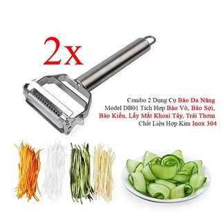 Dụng cụ bào sợi rau củ quả, gọt vỏ, cắt sợi đa năng - d.ao gọt vỏ bào sợi rau củ quả đa năng bằng inox