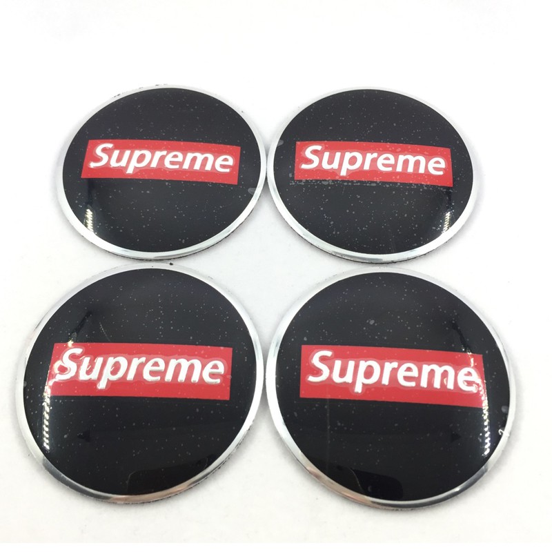 Decal dán mâm xe hơi hình Logo Supreme