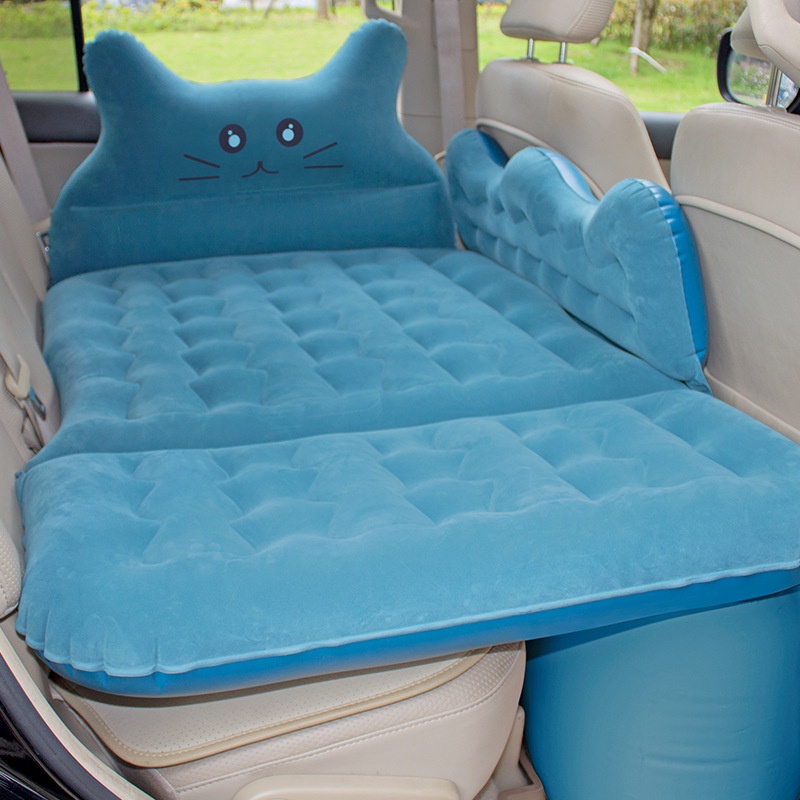 Nệm hơi, giường hơi đệm hơi ô tô vải nhung dùng cho em bé, thích hợp đi picnic, du lịch ô tô