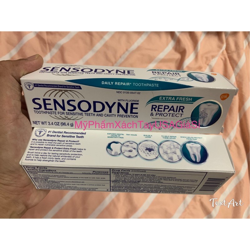 [HàngMỹ]Kem đánh răng Sensodyne Whitening Repair &amp; Protect 96.4g