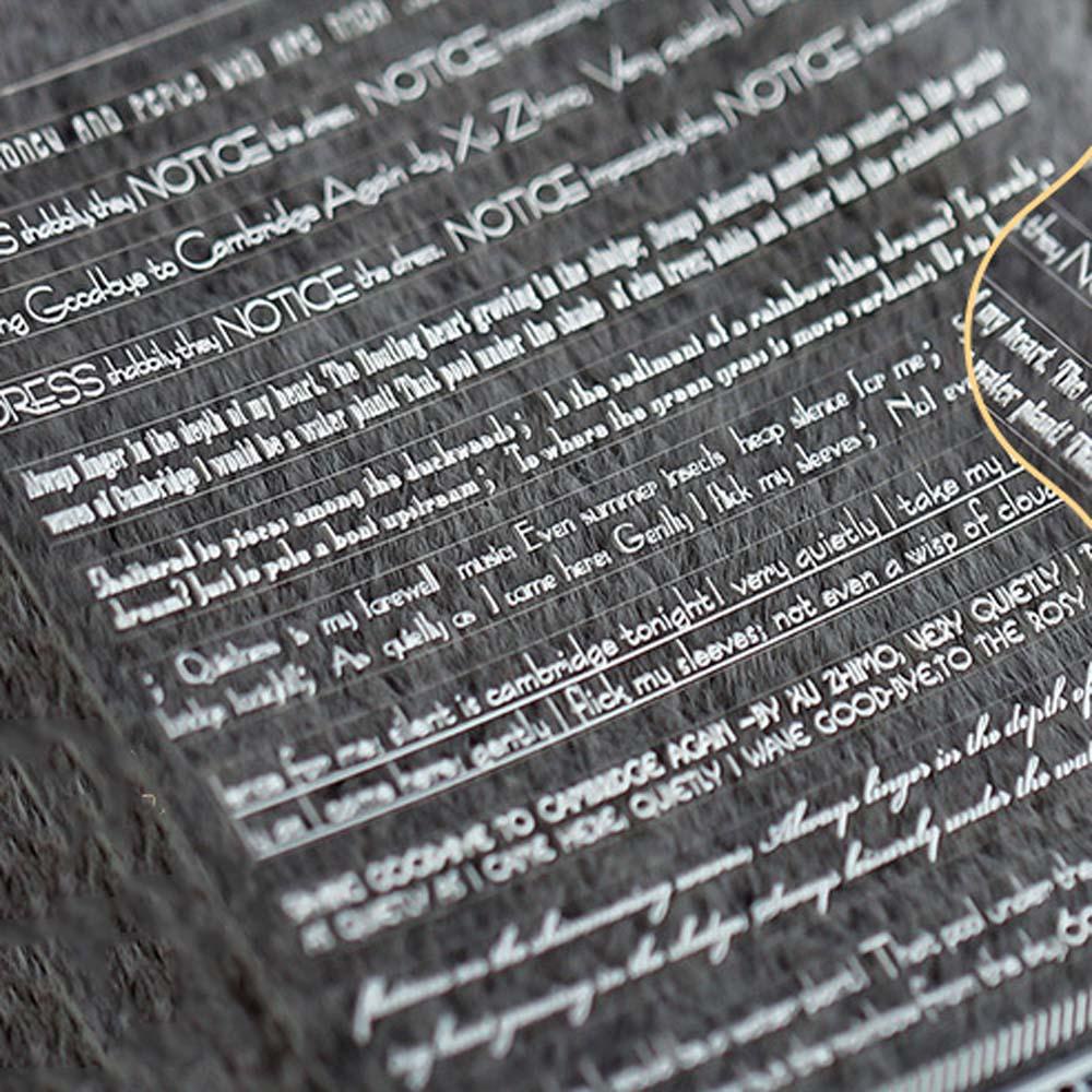 Miếng Dán Móng Tay Trong Suốt Siêu Mỏng Khắc Chữ Tiếng Anh 5D Độc Đáo