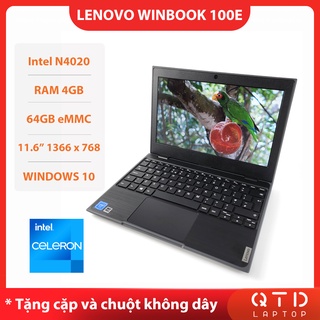 Laptop Lenovo WinBook 100e (gen 2) Intel N4020/4GB/64GB/11.6inch HD/W10 giá siêu rẻ cho học sinh – Bảo hành FPT