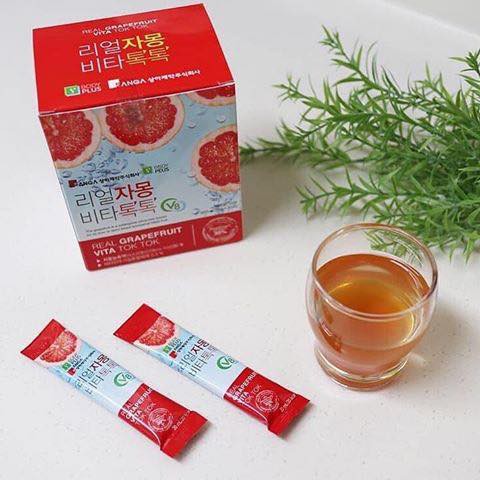 Nước Ép Bưởi Sanga Real Grapefruit Vita Tok Tok Hỗ Trợ Giảm Cân, Làm Đẹp Da 20g x 30 Gói