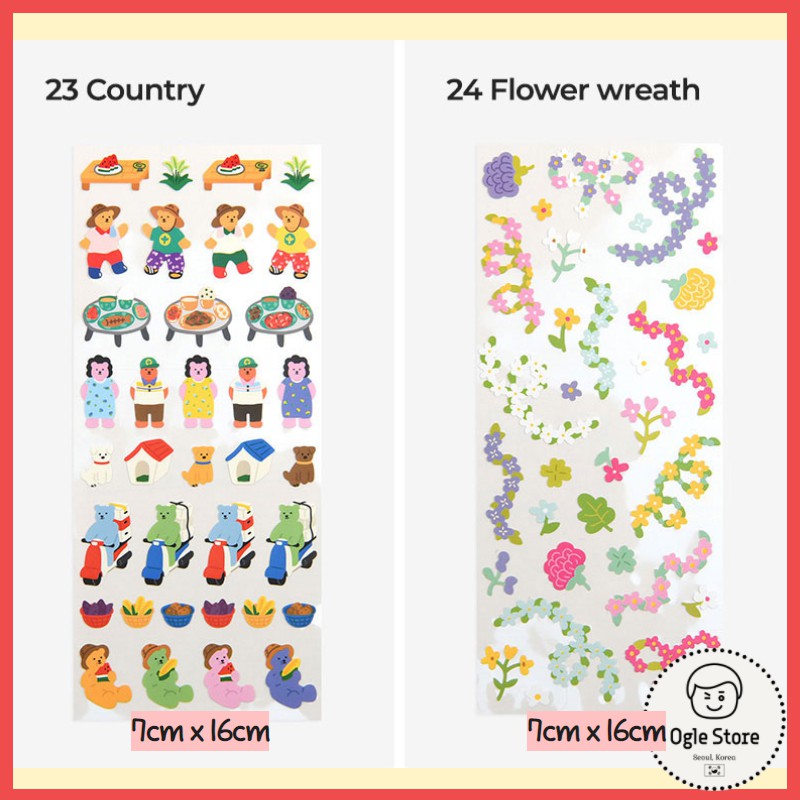 Bộ 8 Tấm Sticker Dán Trang Trí Nhật Ký Phong Cách Hàn Quốc Dễ Tháo Gỡ