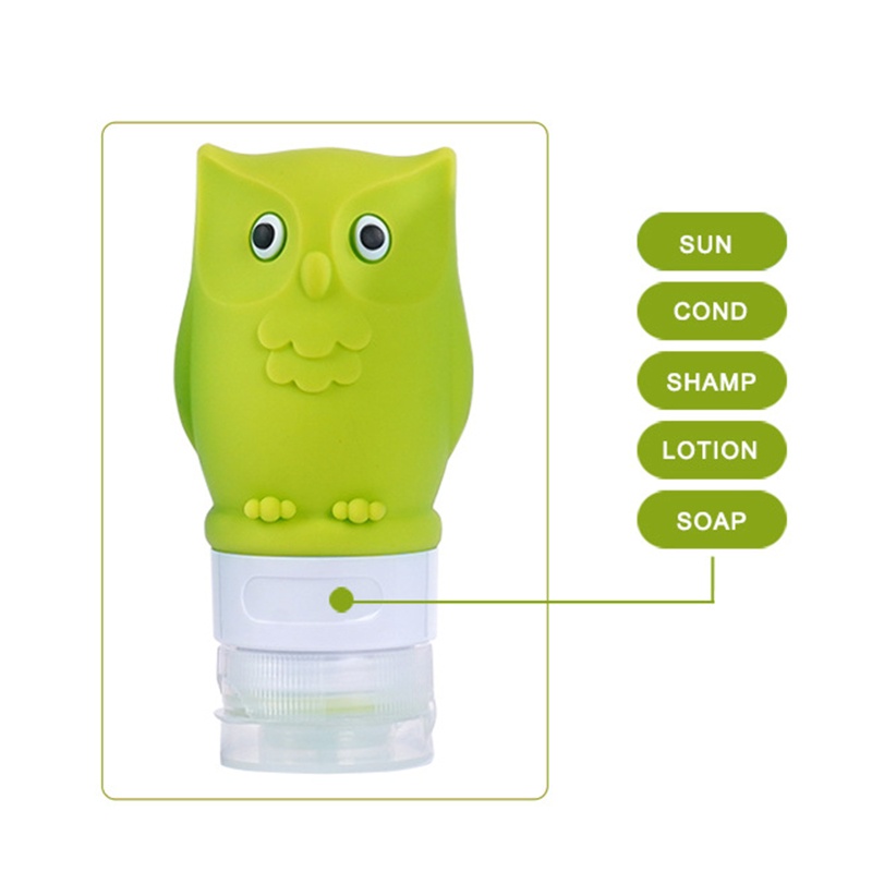 Brroa Bình Đựng Xà Phòng Bằng Silicon Hình Cú Mèo Chống Rò Rỉ Tiện Dụng Khi Đi Du Lịch