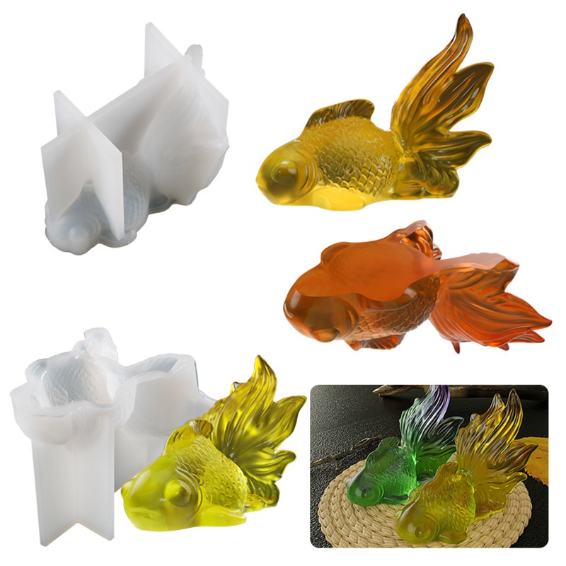 Khuôn Silicone Tạo Hình Cá Vàng 3D Trang Trí