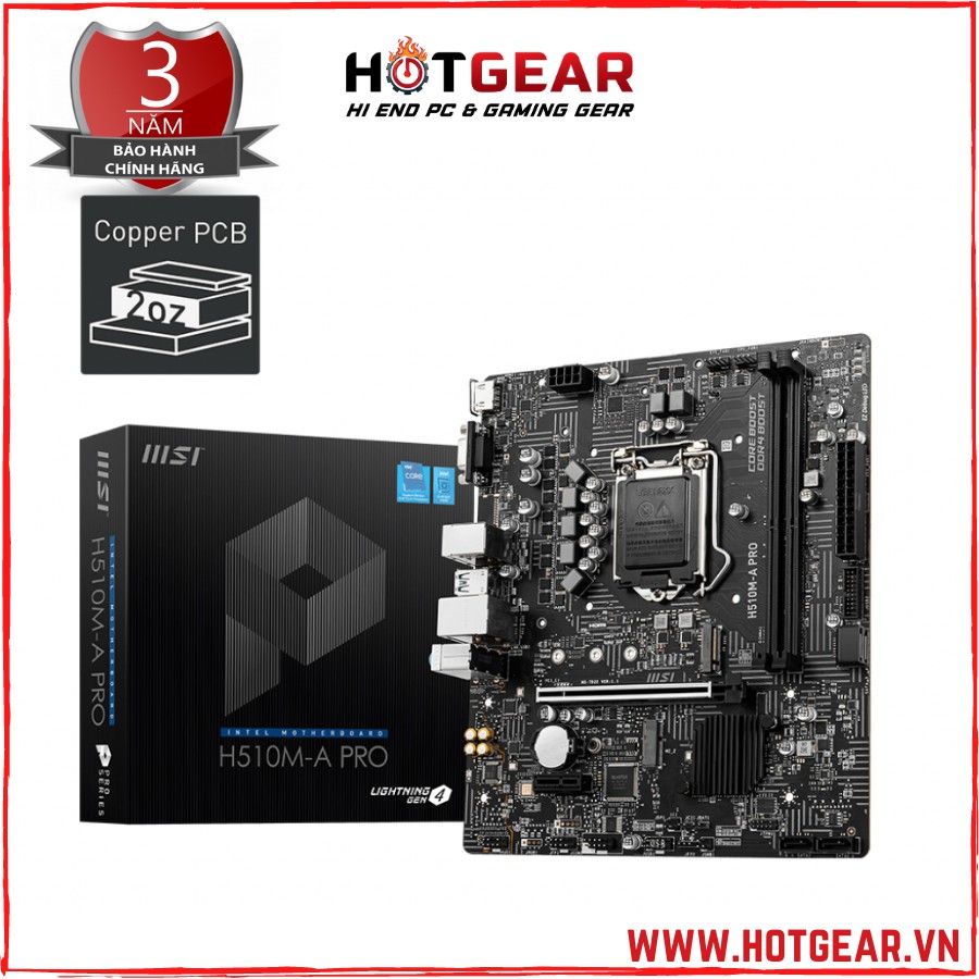 Bo mạch chủ MSI H510M-A PRO (Intel H510, Socket 1200, m-ATX, 2 khe Ram DDR4) - Bảo hành chính hãng 36 Tháng | WebRaoVat - webraovat.net.vn