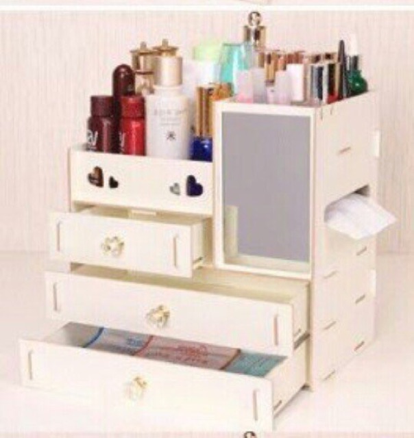 Kệ mĩ phẩm đa năng 4 tầng kèm gương soi cực hot.