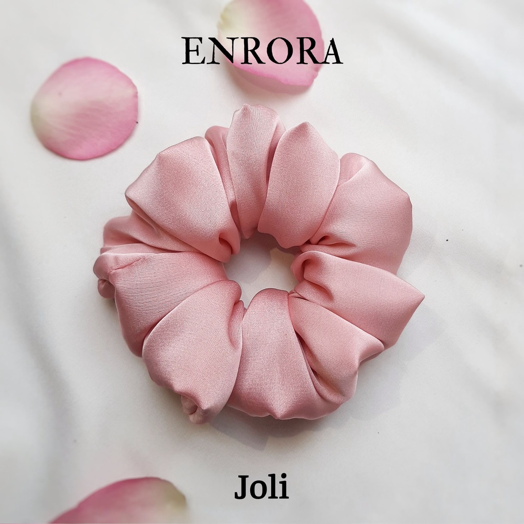 Scrunchies Cột Tóc Vải Lụa Latin ENRORA nhiều màu sắc