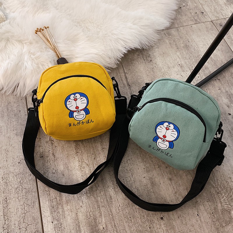 Túi vải Doremon mini dễ thương – Túi đeo chéo nữ vải Canvas vuông nhỏ